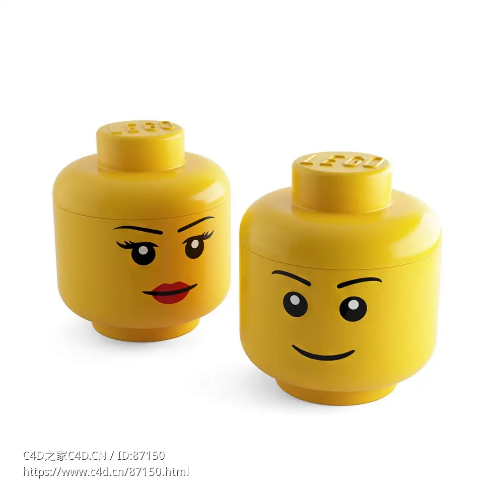 大号储物头创意收纳3D模型素材下载Large Storage Head by Lego - C4D之家 - 1572.jpg