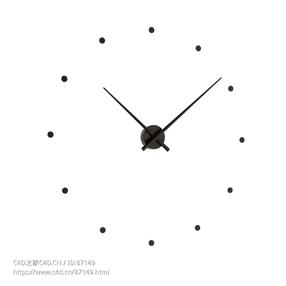 大号装饰时钟挂钟3D模型素材下载Large Oj Clock by Nomon