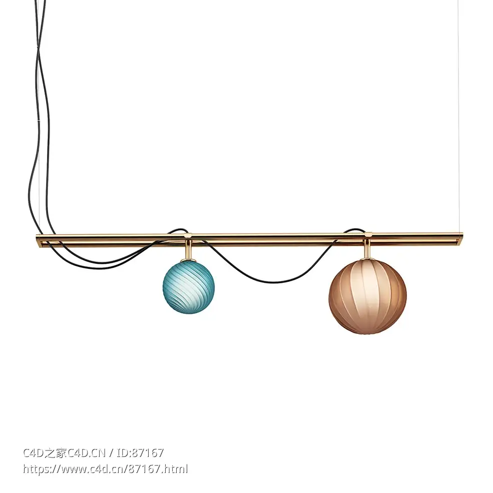 珍珠吊灯装饰吊灯3D模型素材下载Le Perle Pendant Lamp by Euroluce Lampadari