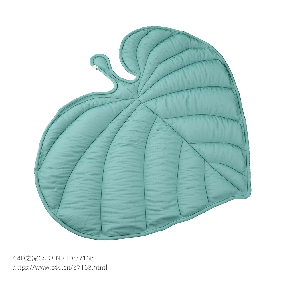 薄荷绿叶形游戏垫儿童垫3D模型素材下载Leaf Play Mat Mint Green by Nofred