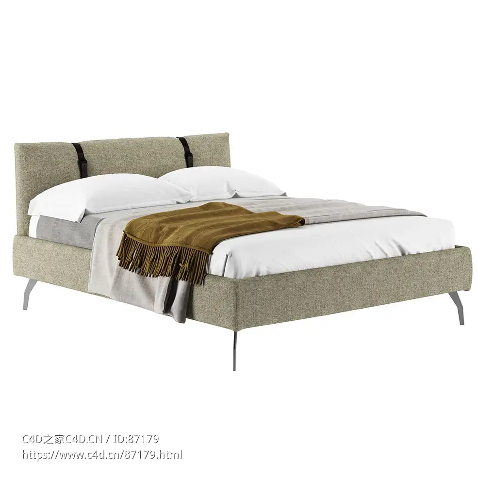 Zanotta莱加米床双人床3D模型素材下载Legami Bed by Zanotta
