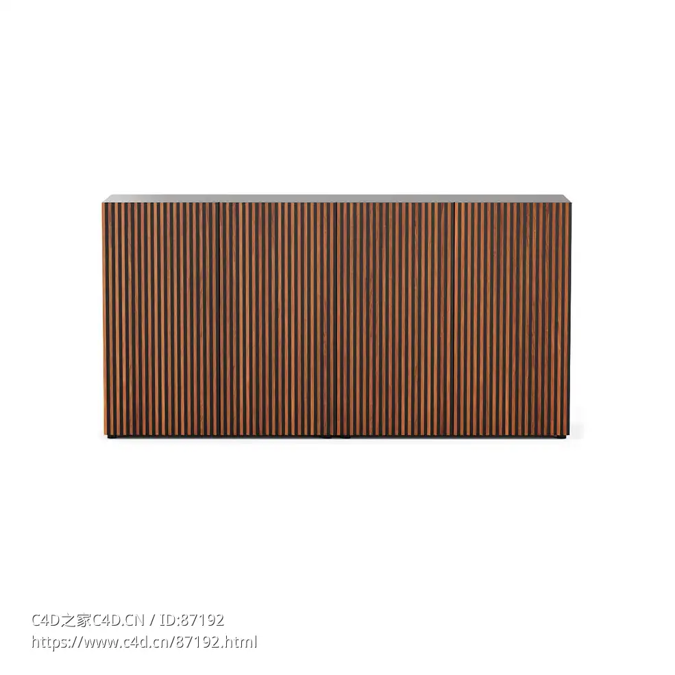 莱昂实木边柜储物柜3D模型素材下载Leon Wooden Sideboard by Casamania & Horm