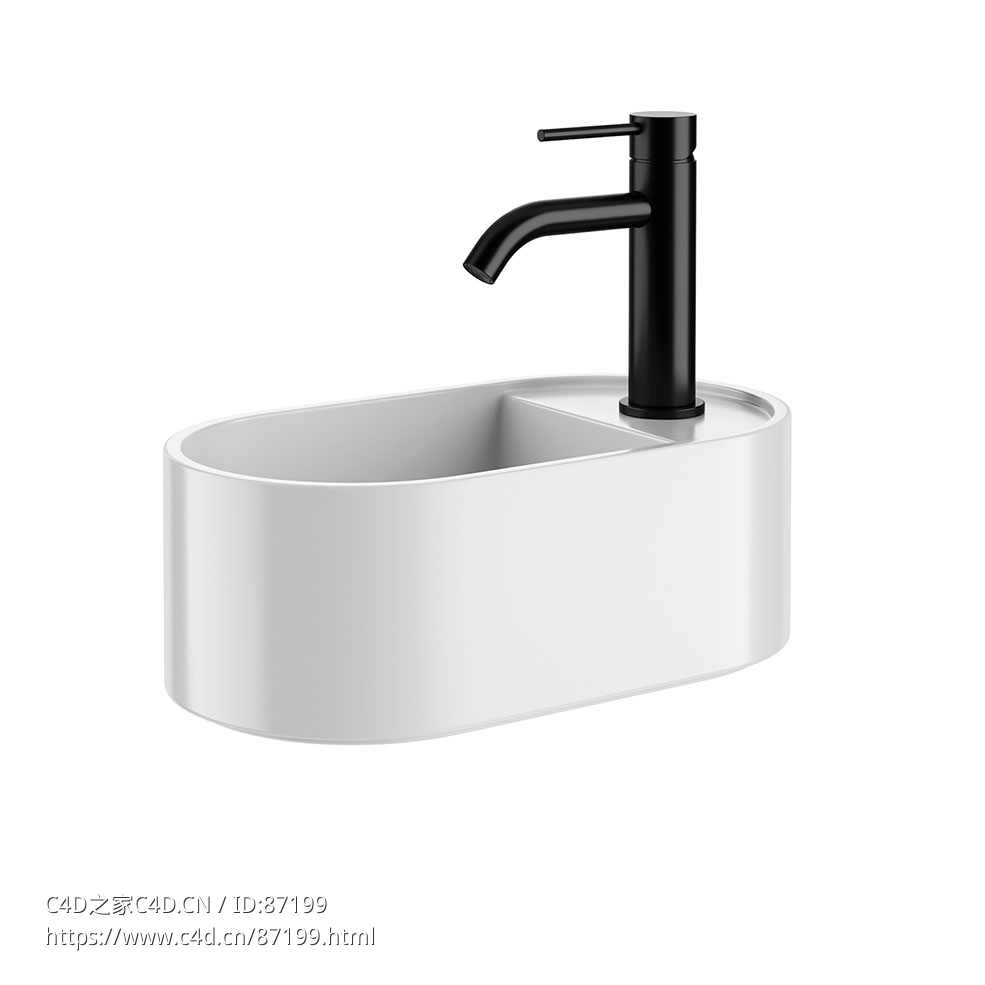 小型椭圆台上盆洗手盆3D模型素材下载Les Petites Oval On-top Washbasin by Cielo