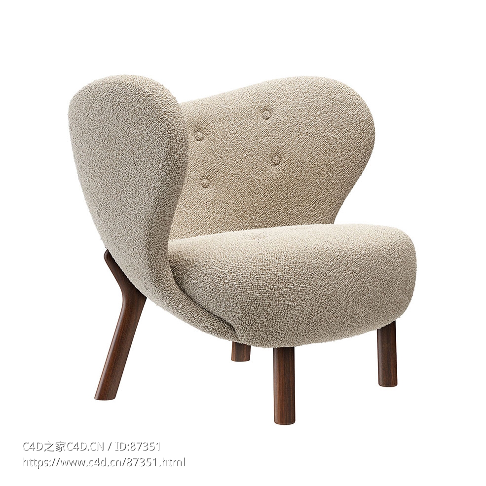 小佩特拉扶手椅休闲椅3D模型素材下载Little Petra Armchair by &tradition - C4D之家 - 1673.jpg