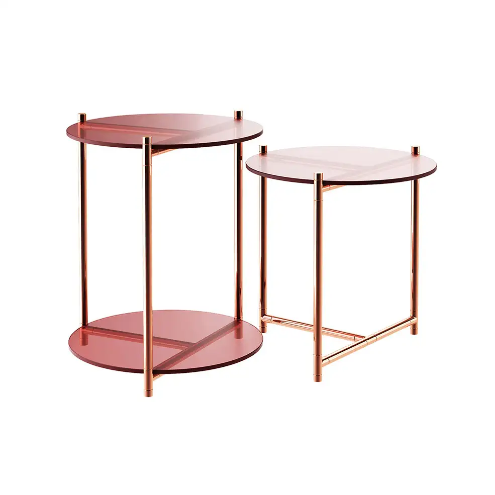 长演玻璃边桌边几3D模型素材下载Long Playing Glass Side Table by Eponimo
