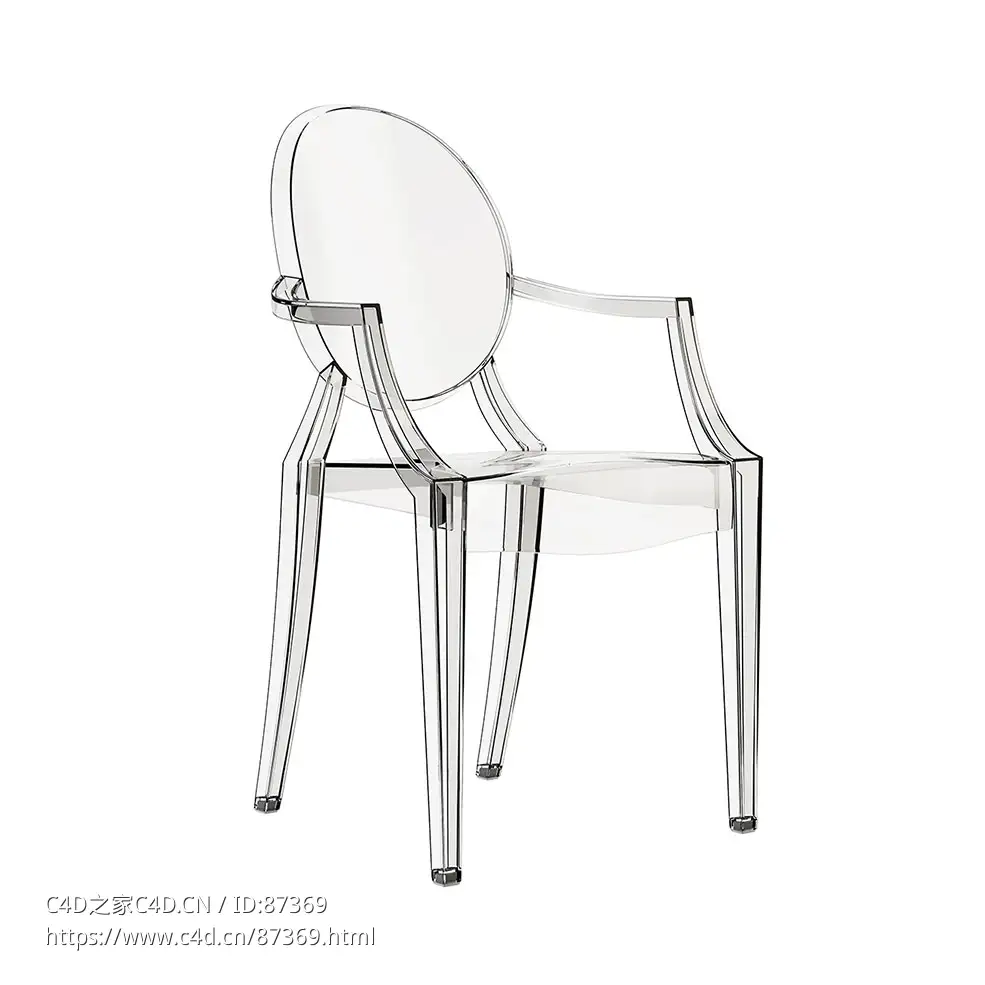 路易幽灵椅透明椅3D模型素材下载Louis Ghost Chair by Kartell