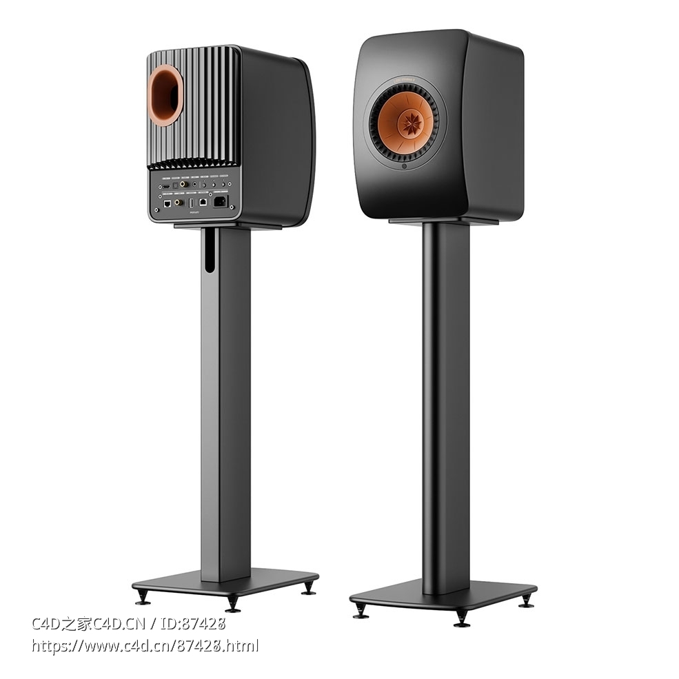 LS50无线II音箱带支架音响3D模型素材下载LS50 Wireless II Speaker with Stand by KEF