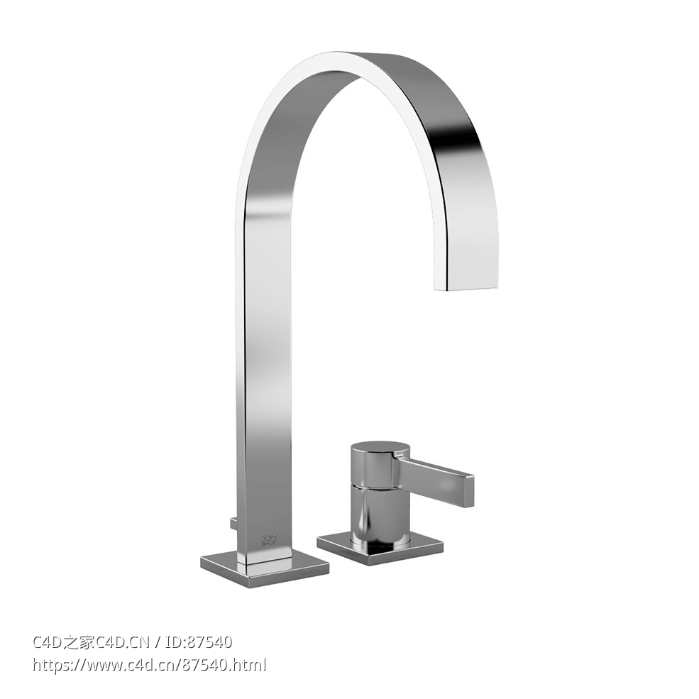 记忆双孔台盆龙头 (卫浴水龙头)3D模型素材下载Mem Two Hole Basin Mixer by DornBrach