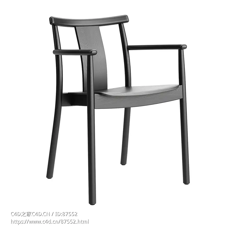 墨丘利餐椅带扶手 (餐椅)3D模型素材下载Merkur Dining Armchair by Menu