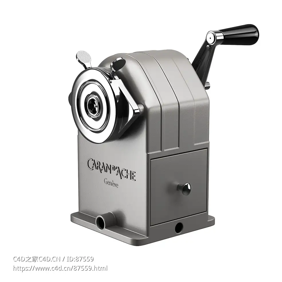 金属削笔机 (办公用品)3D模型素材下载Metal Sharpening Machine by Caran D'Ache - C4D之家 - 1826.jpg
