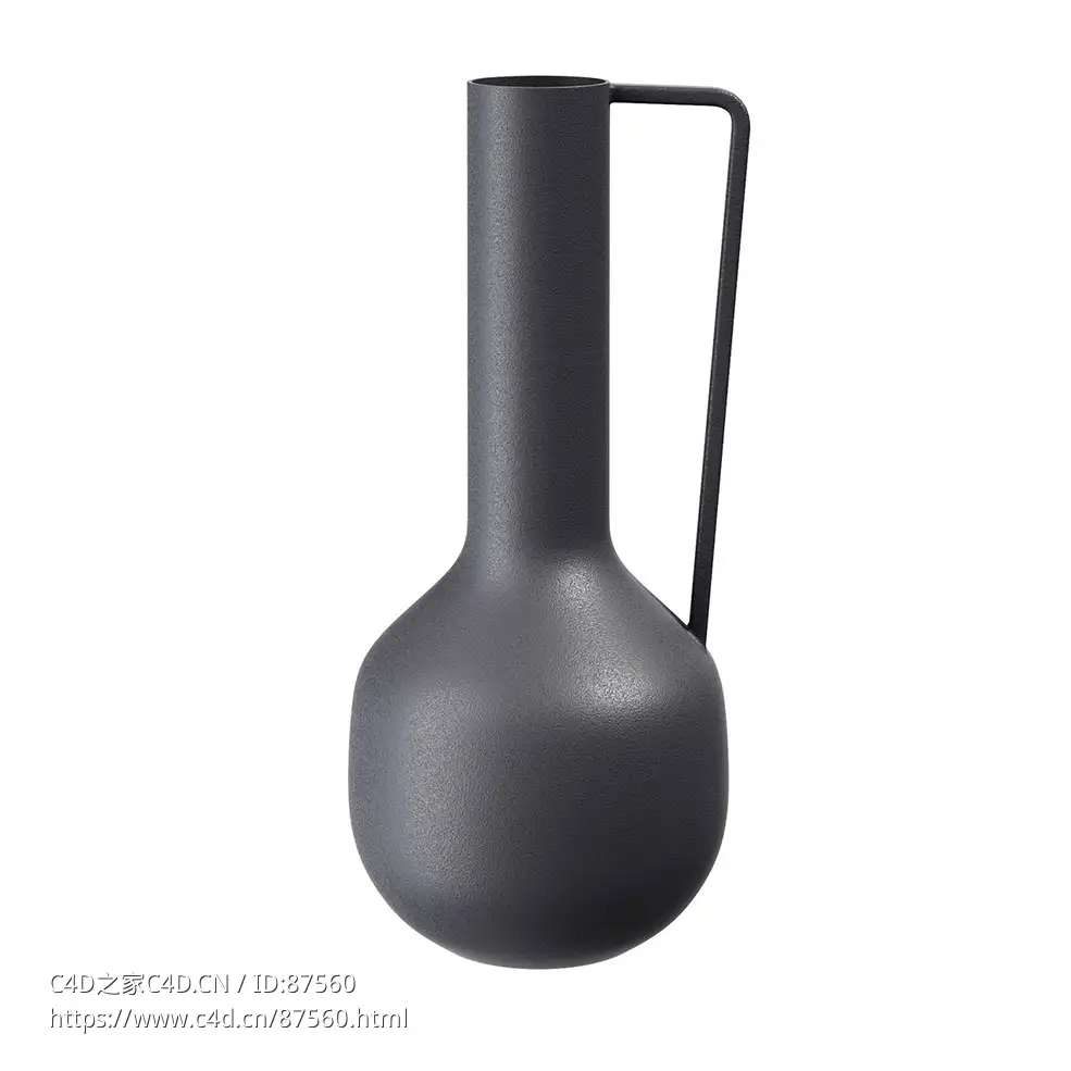 带提手金属花瓶 (家居装饰)3D模型素材下载Metal Vase with Handle by Bloomingville - C4D之家 - 1827.jpg