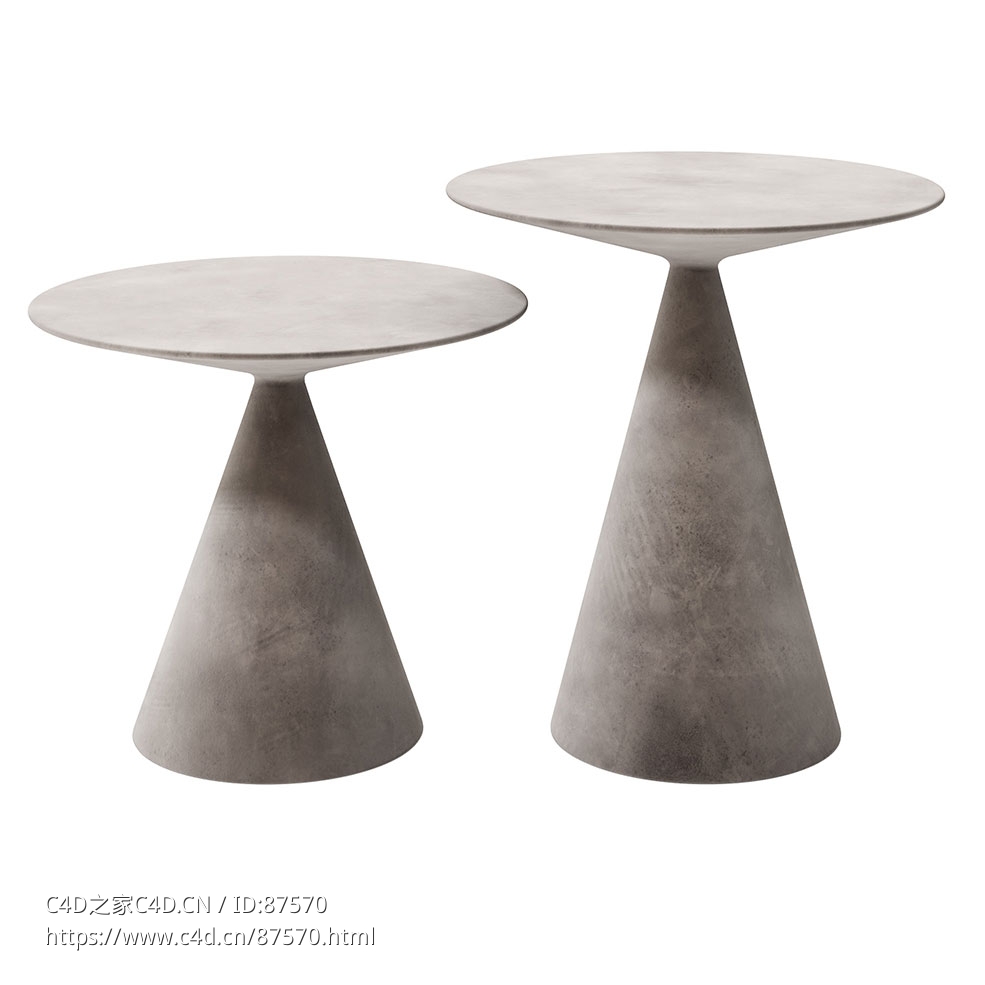 微型粘土咖啡桌 (茶几)3D模型素材下载Micro Clay Coffee Table by Desalto