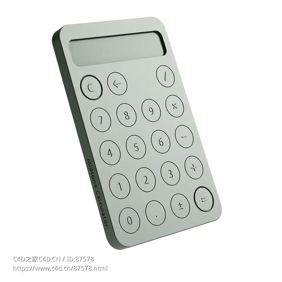 中间色调计算器 (办公用品)3D模型素材下载Midtone Calculator by Selek