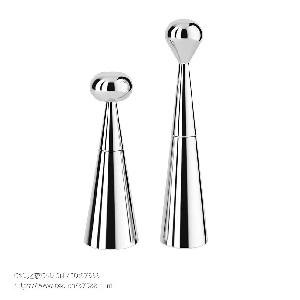 大小研磨器套装 (厨房用品)3D模型素材下载Mill Small and Large Grinder by Tom Dixon