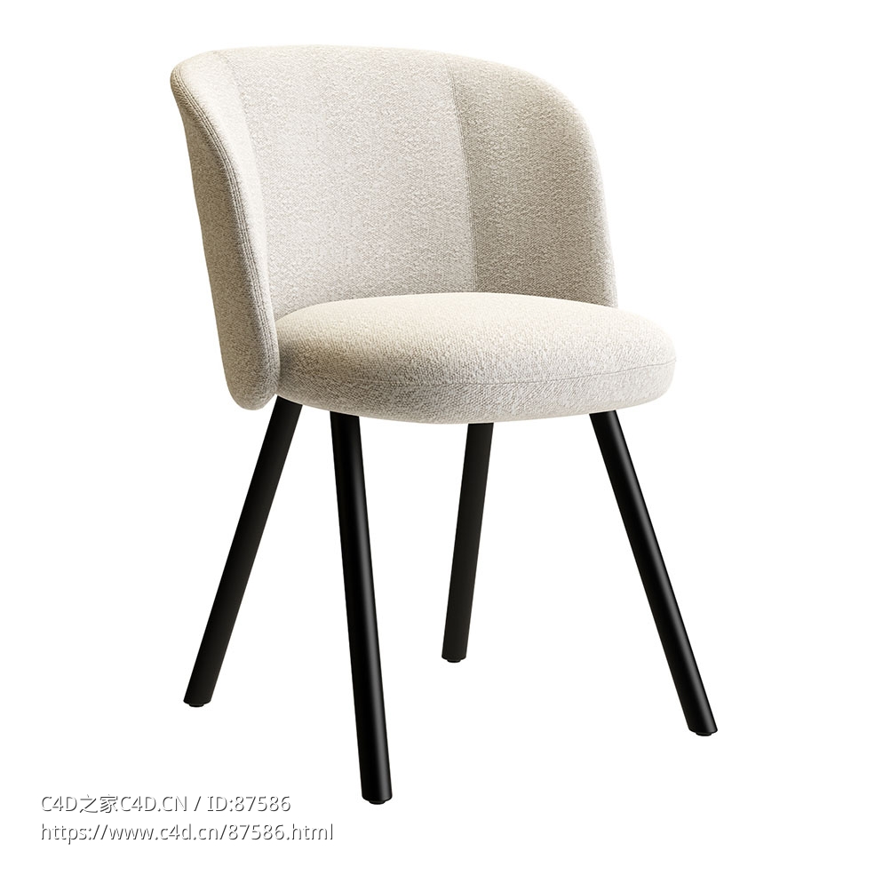 米卡多软包椅 (座椅)3D模型素材下载Mikado Upholstered Chair by Vitra - C4D之家 - 1853.jpg