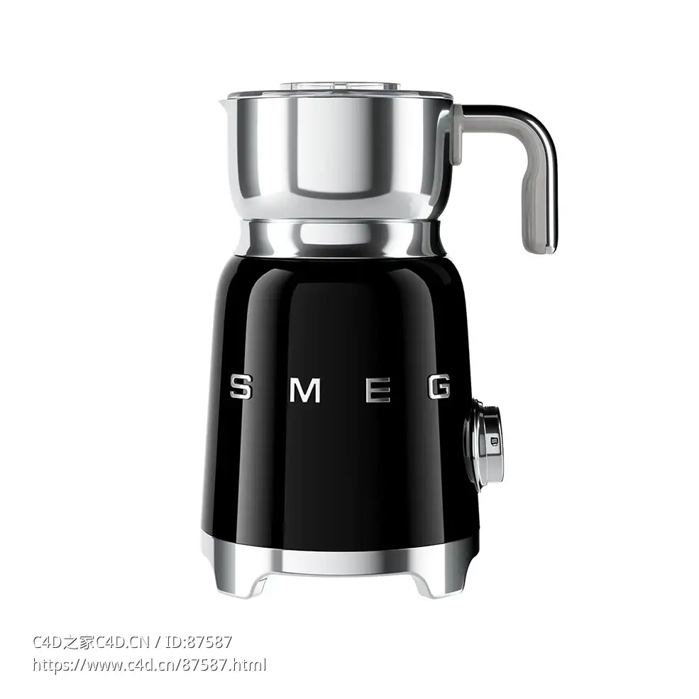 50年代复古奶泡机 (厨房电器)3D模型素材下载Milk Frother 50's Retro Style by Smeg