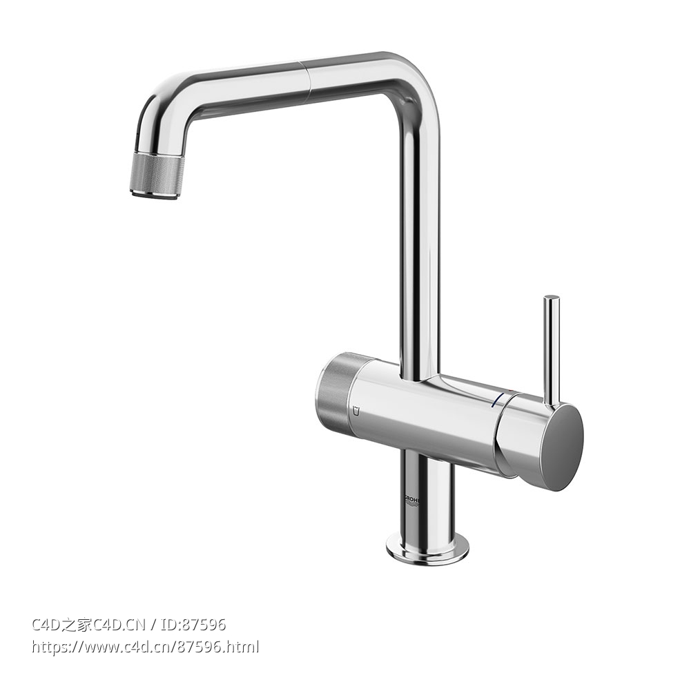 明塔过滤水龙头 (厨房龙头)3D模型素材下载Minta Water Filter with Mixer Tap by Groh