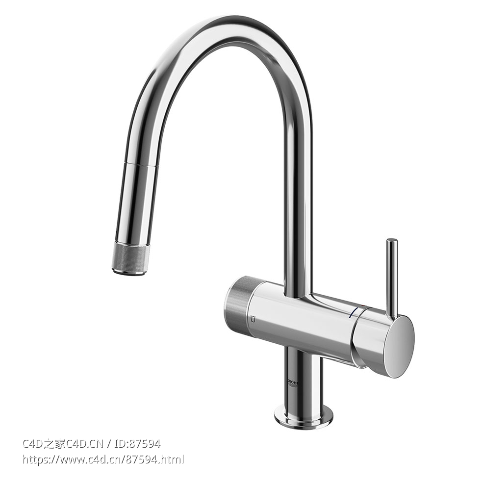 明塔圆形过滤水龙头 (厨房龙头)3D模型素材下载Minta Round Water Filter with Mixer T