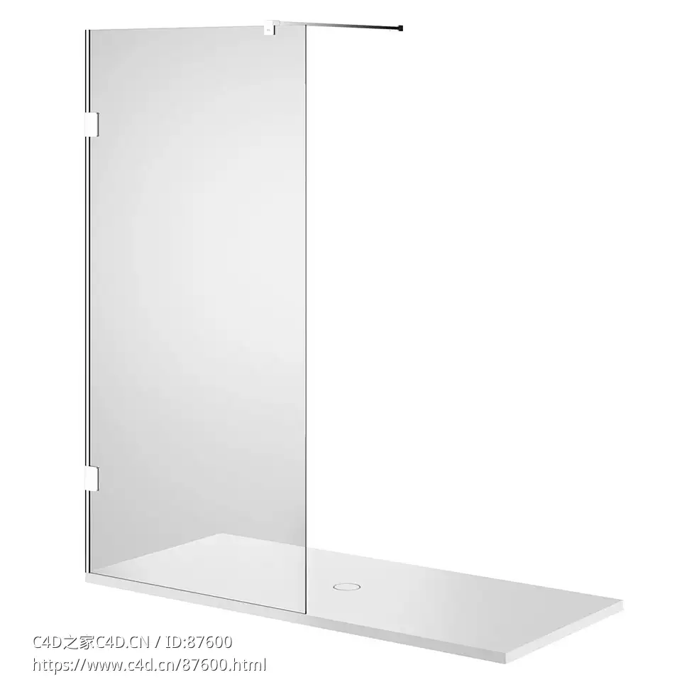 密斯特拉尔200x100淋浴屏 (卫浴设备)3D模型素材下载Mistral Shower Screen 200x100 by