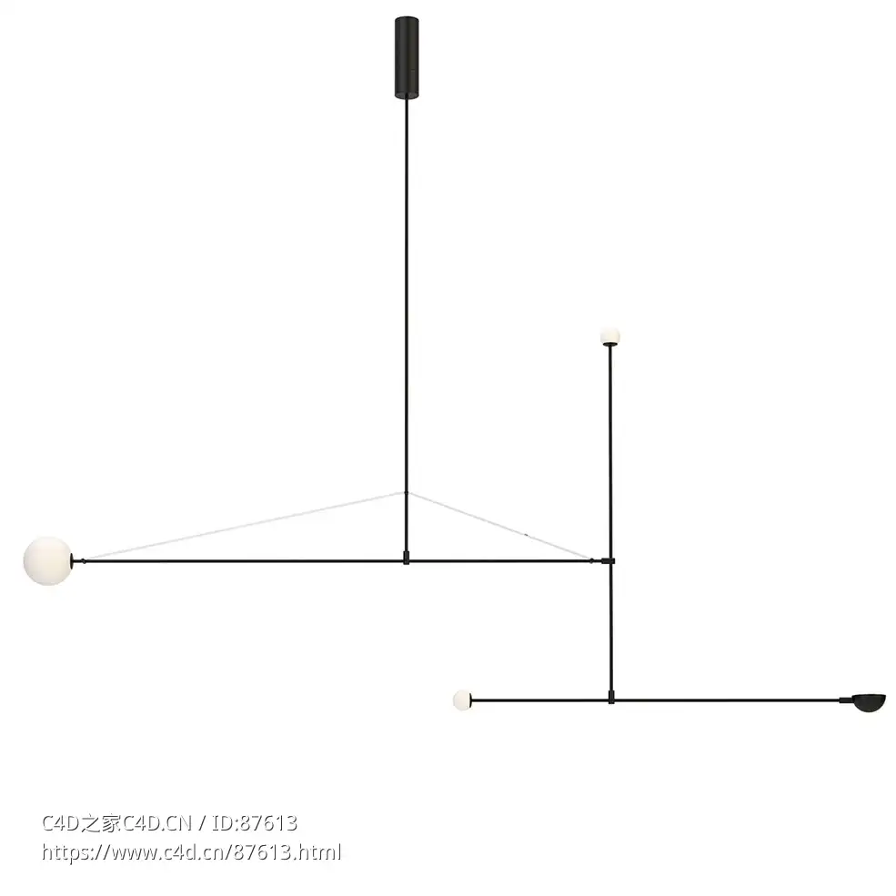移动吊灯1号 (吊灯)3D模型素材下载Mobile Chandelier 1 by Michael Anastassiades