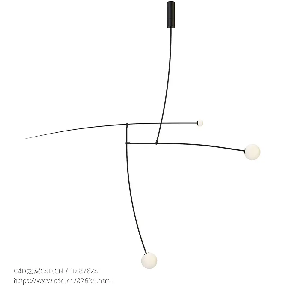 移动吊灯14号 (吊灯)3D模型素材下载Mobile Chandelier 14 by Michael Anastassiades