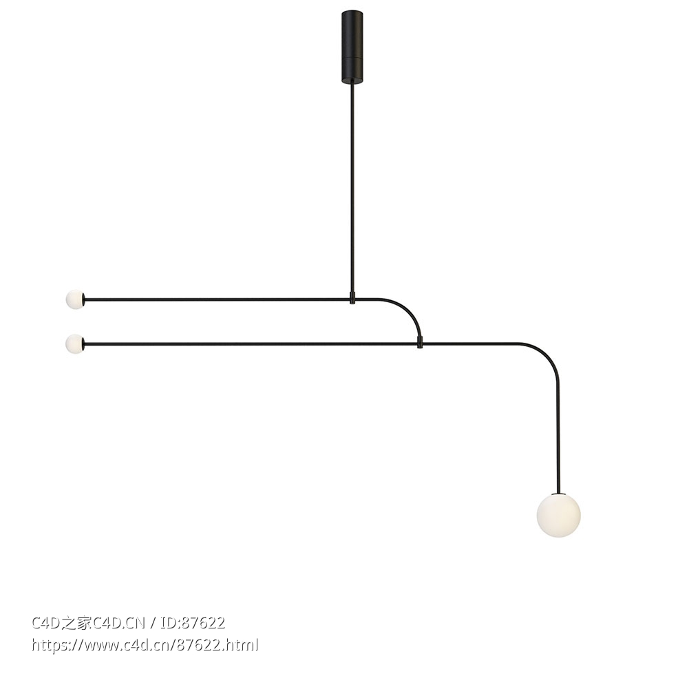 移动吊灯12号 (吊灯)3D模型素材下载Mobile Chandelier 12 by Michael Anastassiades