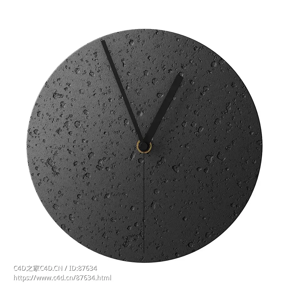 墙挂式石英钟Buzao布造壁钟3D模型素材下载Moment Wall-Mounted Stone Clock by Buzao