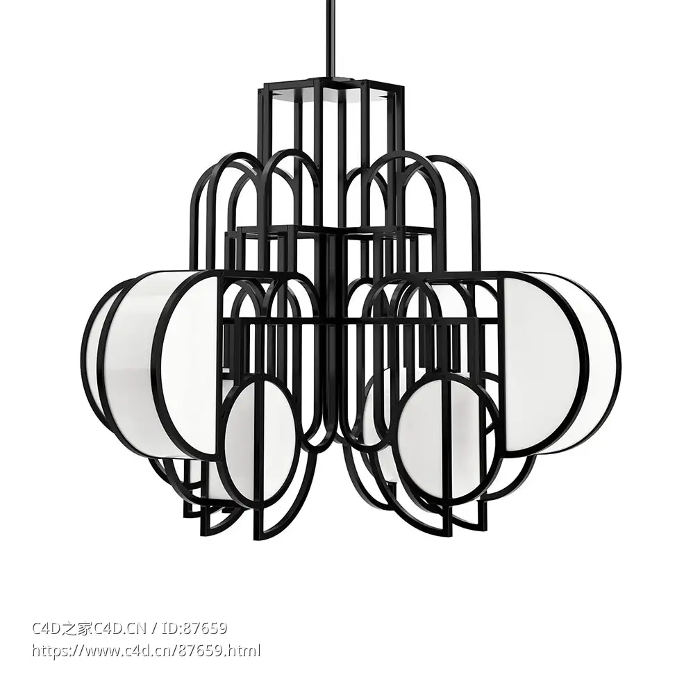 月升吊灯02Roll & Hill照明灯具3D模型素材下载Moonrise Chandelier 02 by Roll & Hill