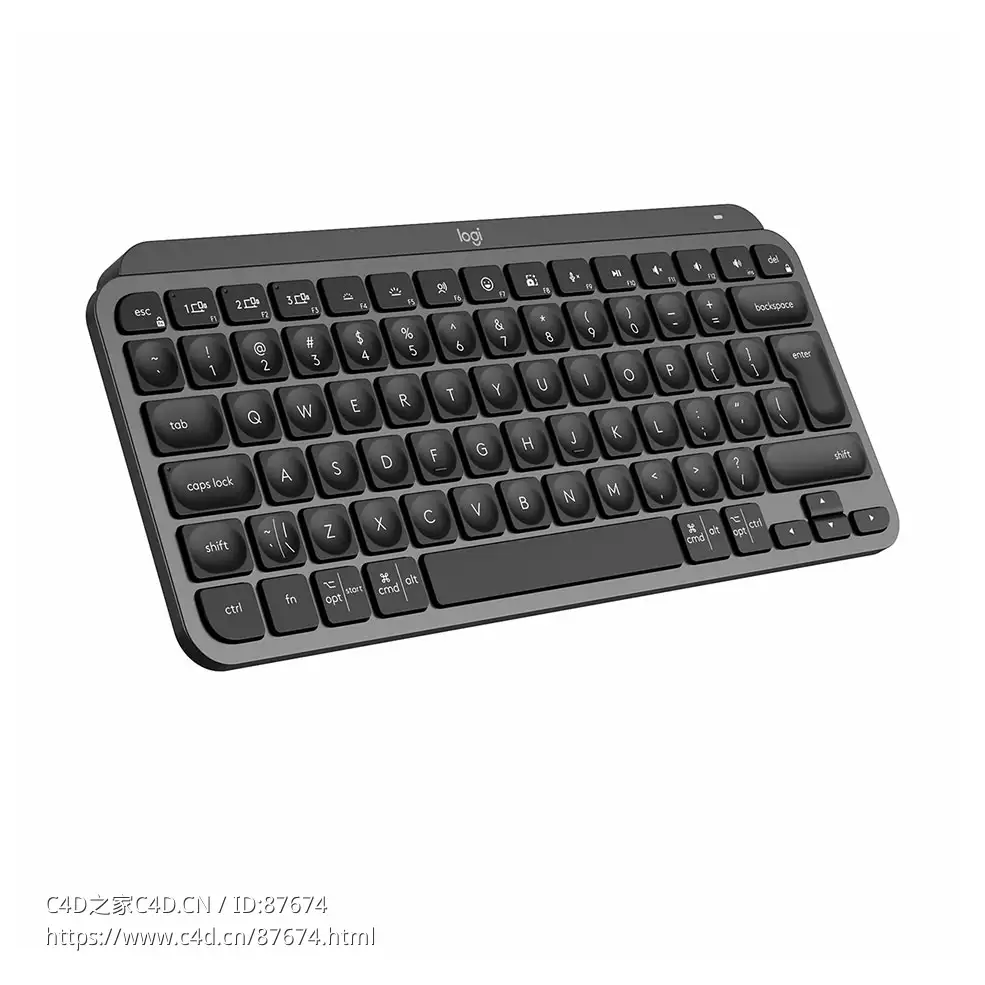 MX无线迷你键盘罗技键盘3D模型素材下载Mx Keys Mini Wireless Keyboard by Logitech