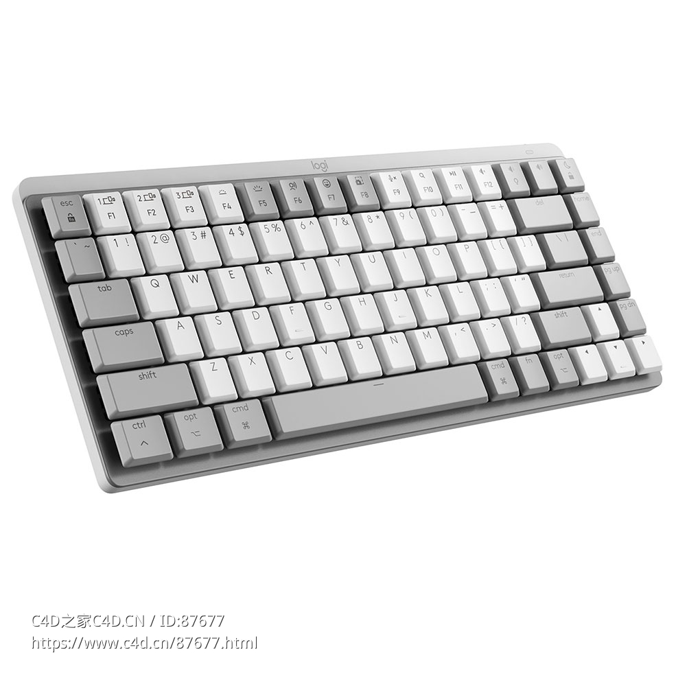 MX苹果机械迷你键盘PG版罗技键盘3D模型素材下载Mx Mechanical Mini Keyboard PG for M