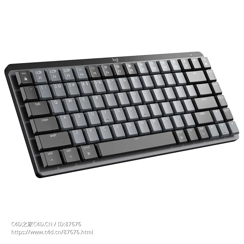 MX苹果机械迷你键盘罗技键盘3D模型素材下载Mx Mechanical Mini Keyboard for Mac by L