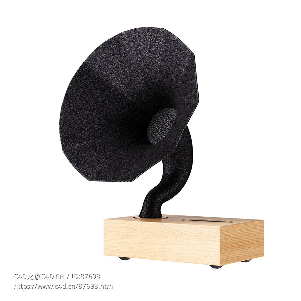 天然橡木留声机Acoustibox音响3D模型素材下载Natural Oak Phonograph by Acoustibox