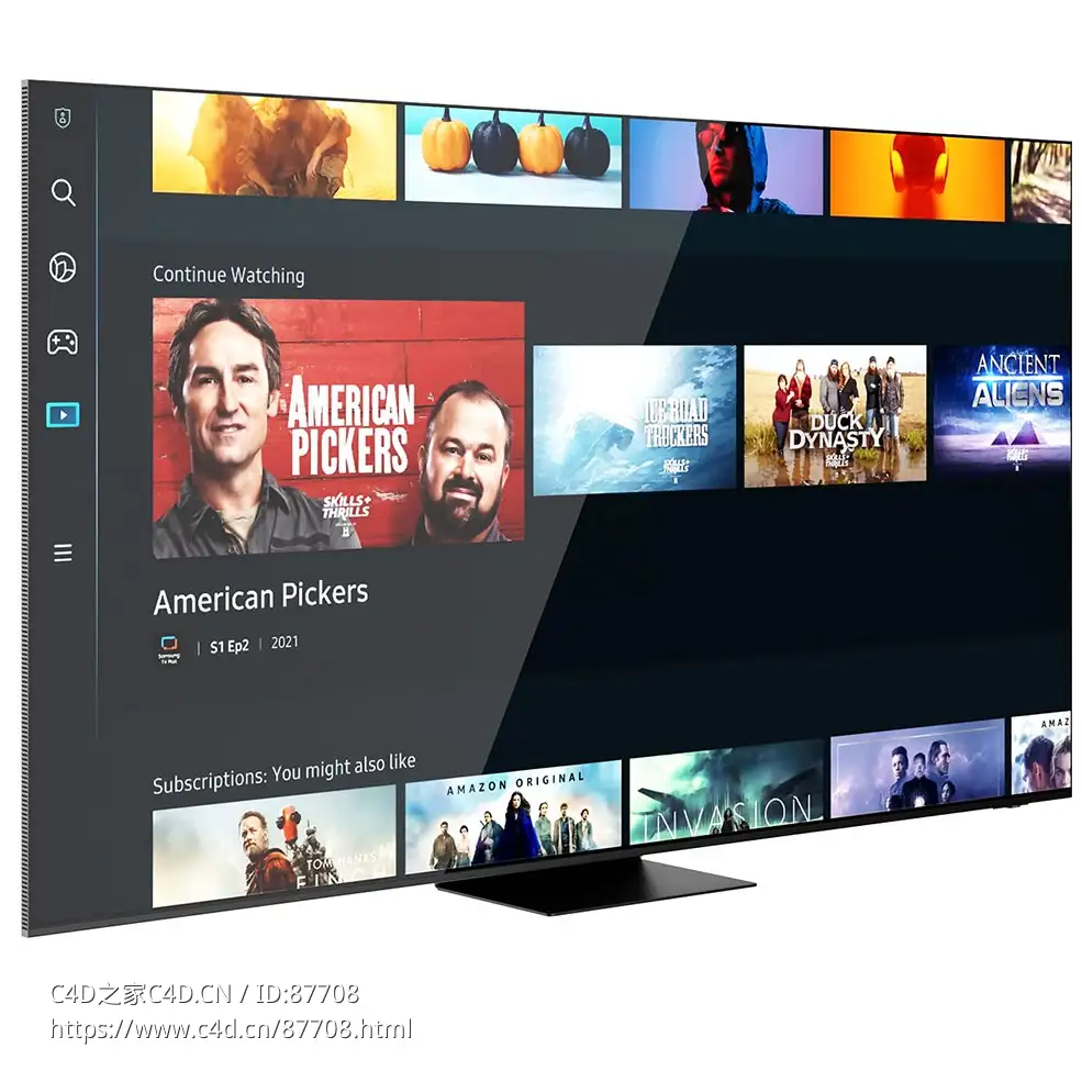 新QLED 4K QN100B电视三星电视3D模型素材下载Neo QLED TV 4K QN100B by Samsung