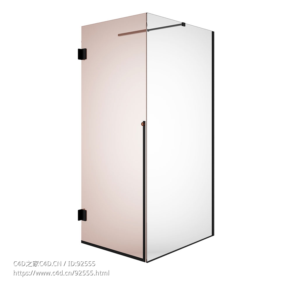 Ex.t品牌新艺术转角淋浴房3D模型素材下载Nouveau Corner Shower Cabin by Ex.t