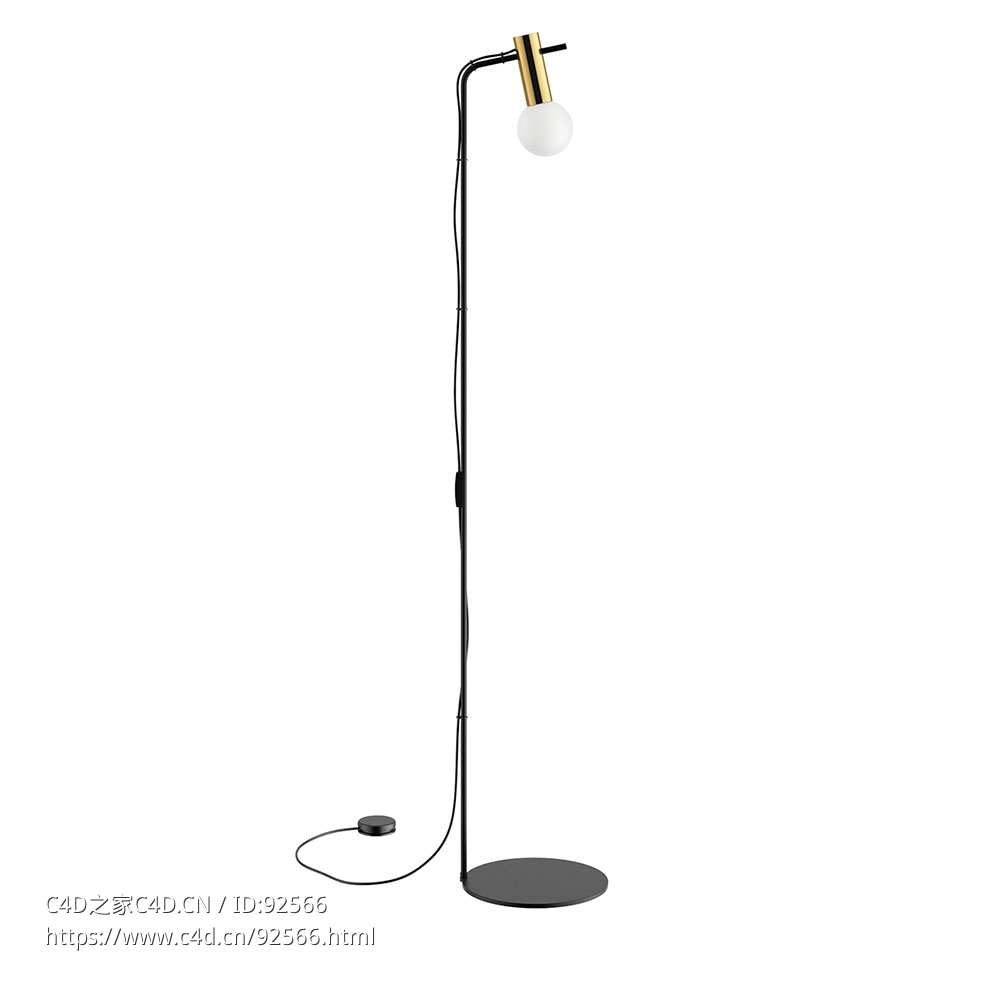 Leds C4弧形落地灯3D模型素材下载Nude Curved Floor Lamp by Leds C4 - C4D之家 - 2041.jpg