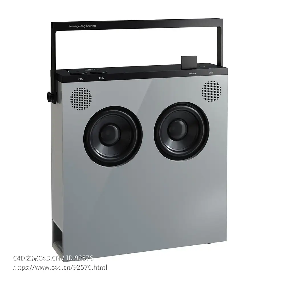 Teenage Engineering灰色蓝牙音箱3D模型素材下载OB-4 Bluetooth Loudspeaker Gray by