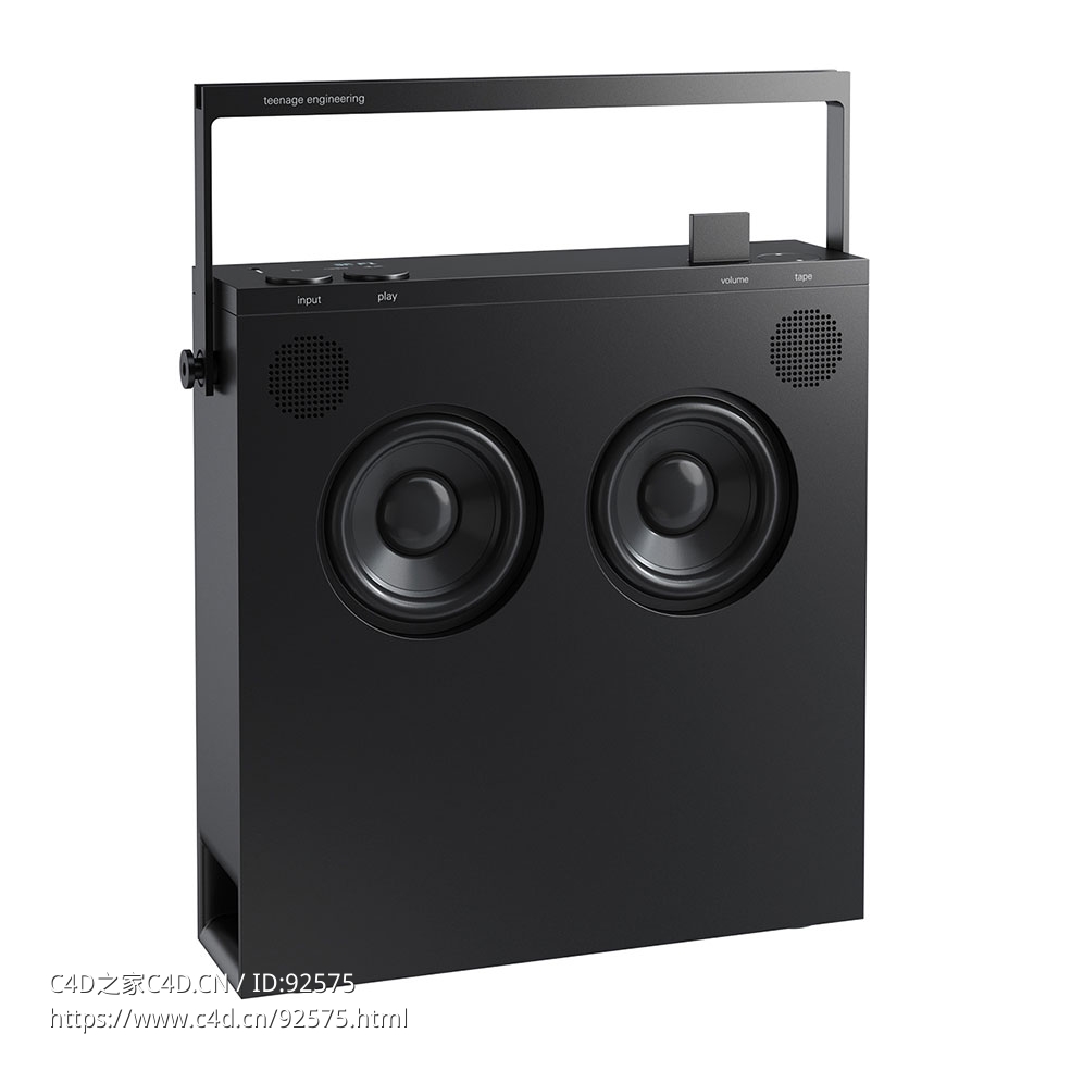 Teenage Engineering黑色蓝牙音箱3D模型素材下载OB-4 Bluetooth Loudspeaker Black by