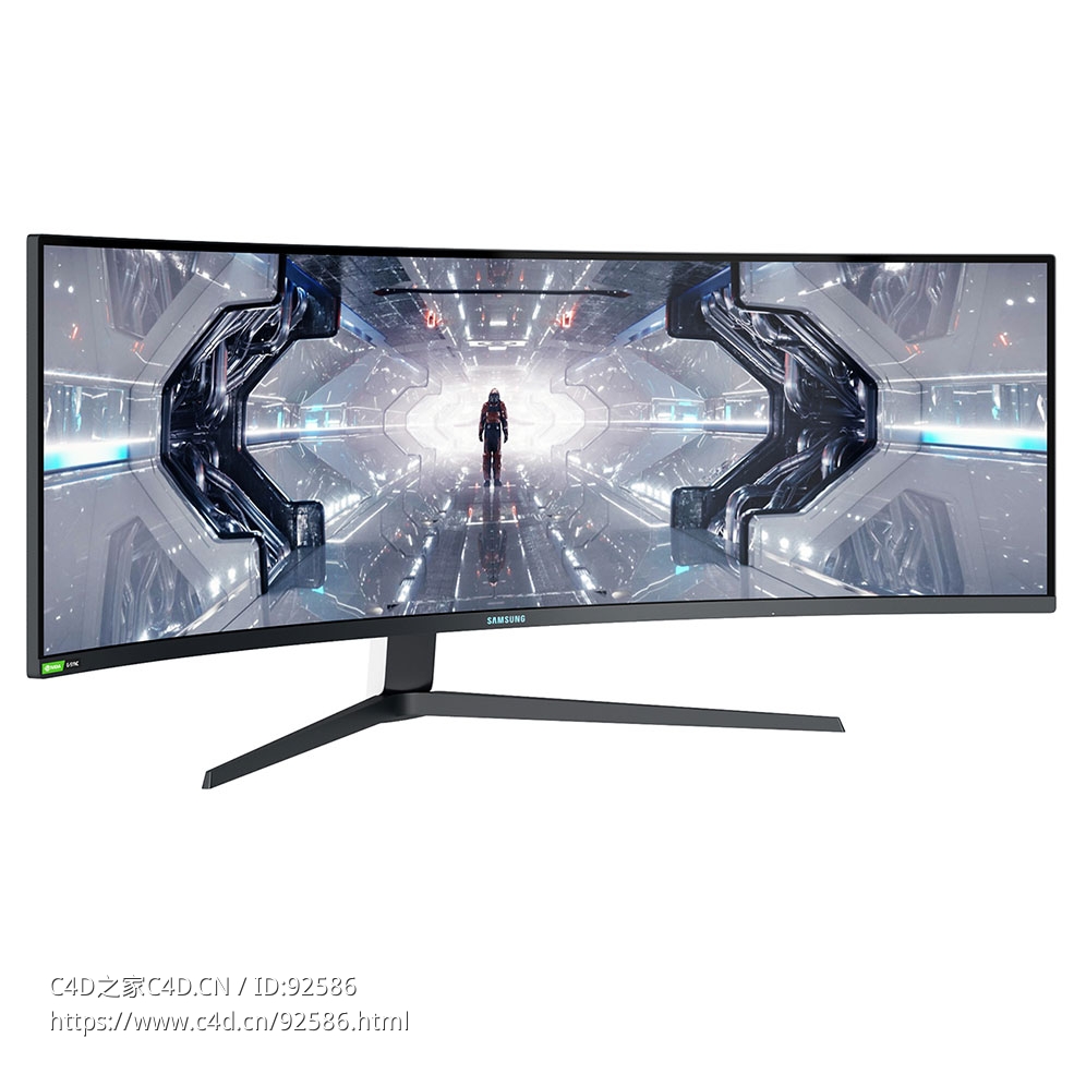 三星奥德赛G9 QLED双屏游戏显示器3D模型素材下载Odyssey G9 QLED Dual-QHD Gaming Mon - C4D之家 - 2061.jpg