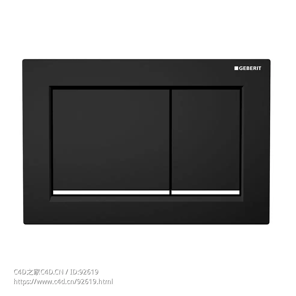 吉博力Omega 30双冲水按钮面板3D模型素材下载Omega 30 Dual Flush Plate by Geberit