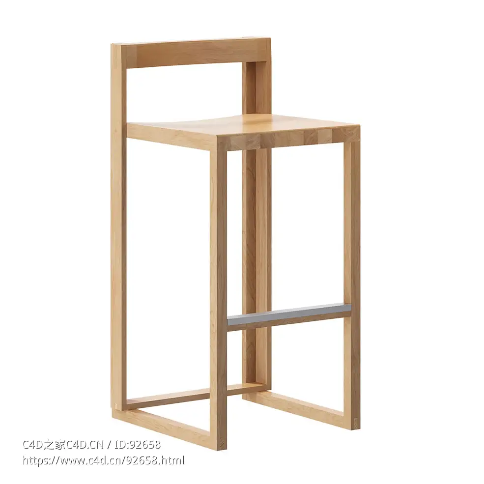 克里斯蒂娜丹轮廓吧台凳3D模型素材下载Outline Barstool by Kristina Dam Studio