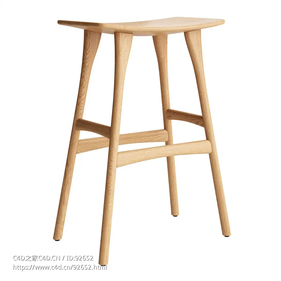 意饰家奥索吧台凳3D模型素材下载Osso Bar Stool by Ethnicraft