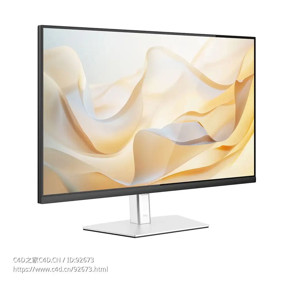 戴尔P3221D 31.5英寸QHD显示器3D模型素材下载P3221D QHD Monitor 31.5 Inch by Dell