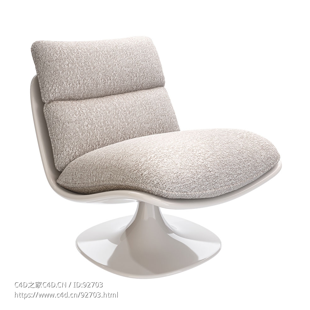 米诺特帕蒂灰色休闲扶手椅3D模型素材下载Pattie Lounge Armchair Grey by Minotti