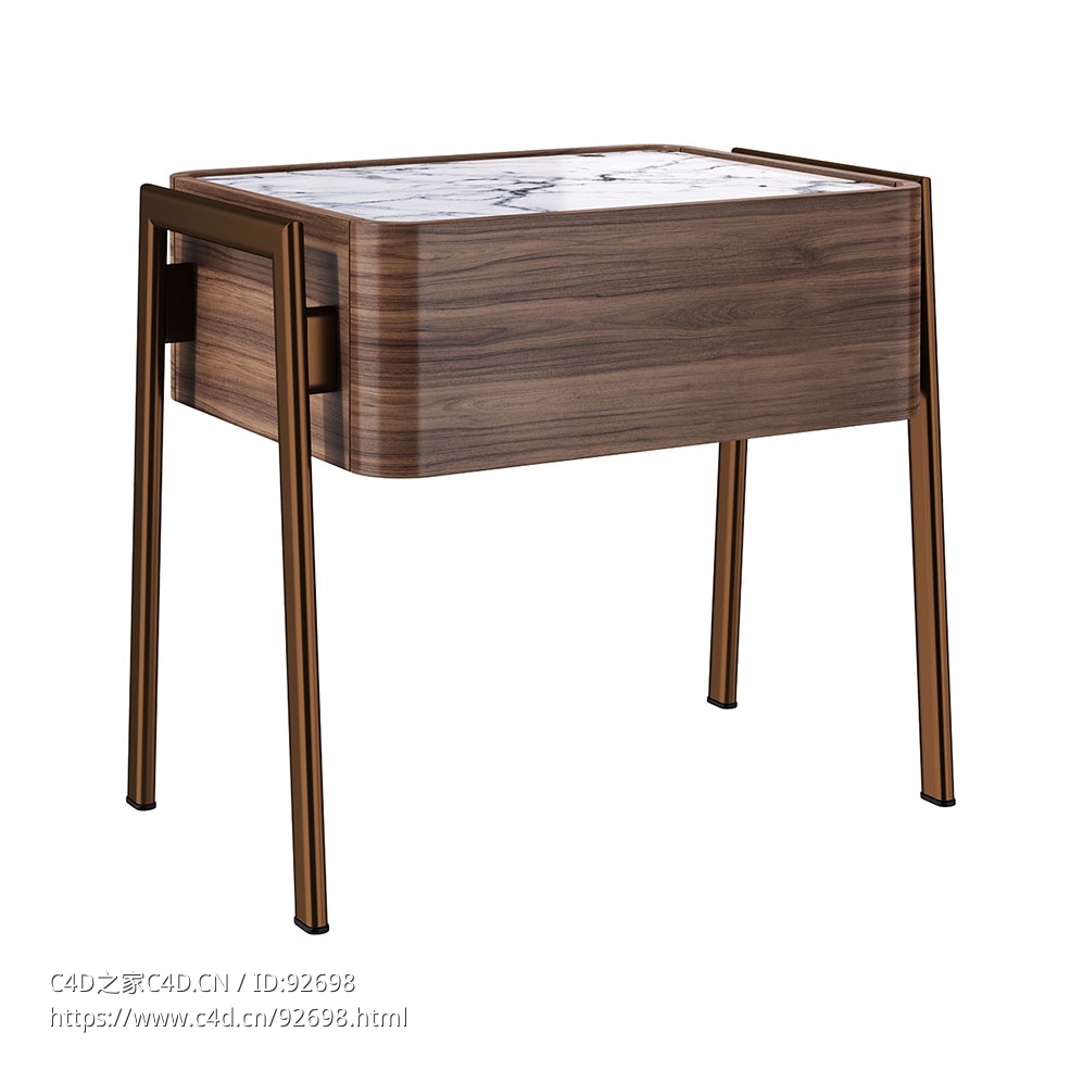 博纳尔多帕图床头柜3D模型素材下载Partout Bedside Table by Bonaldo