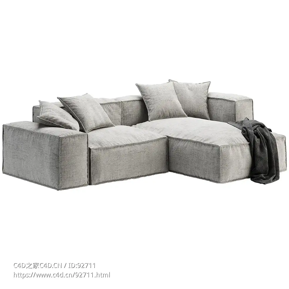 博纳尔多花生B单座一休沙发 2603D模型素材下载Peanut B Sofa 1 Seat 1 Lounge 260 by - C4D之家 - 2186.jpg