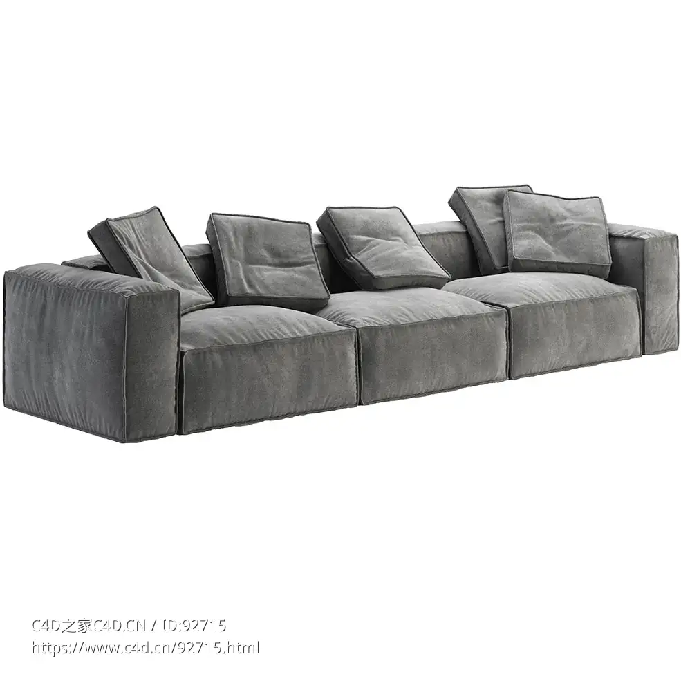 博纳尔多花生B三座沙发 3503D模型素材下载Peanut B Sofa 3 Seats 350 by Bonaldo