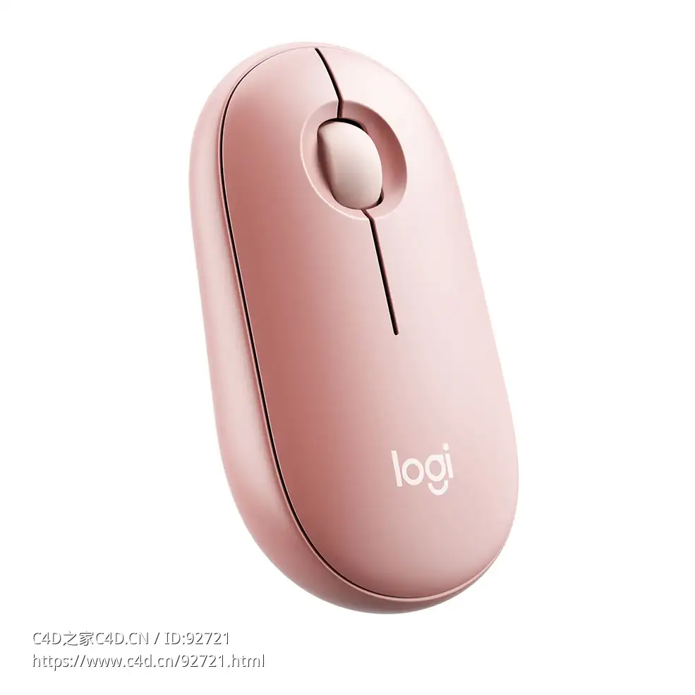 罗技鹅卵石玫瑰鼠标2代M350S3D模型素材下载Pebble Rose Mouse 2 M350S by Logitech