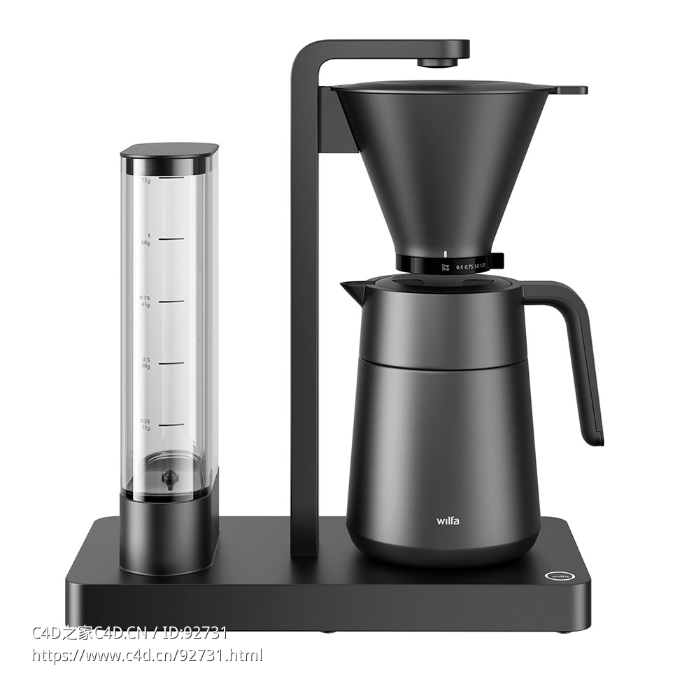 威法品牌高性能恒温咖啡机3D模型素材下载Performance Thermo Coffee Maker by Wilfa
