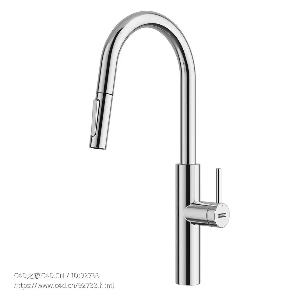 法兰克品牌佩斯卡拉下拉式厨房水龙头3D模型素材下载Pescara Kitchen Tap Pull Down Sp