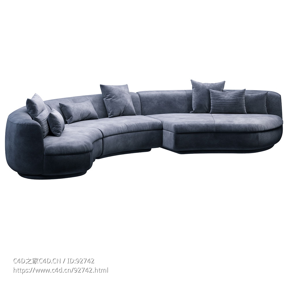 巴克斯特品牌皮亚夫沙发组合2号3D模型素材下载Piaf Sofa Composition 2 by Baxter